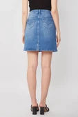 Kadın Açık Mavi Jean Kısa Etek - 6