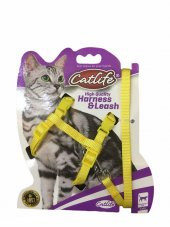 Catlife Kedi Göğüs Ve Gezdirme Tasması Takımı Sarı 110 Cm - 1