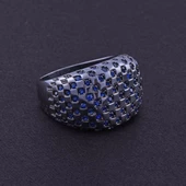 Mavi Zirkon Taşlı Erkek Gümüş Yüzük 9.2 gr - 3