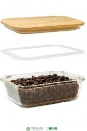 Rossel Premium Akrilik Mira 3lü Bambu Kapak Saklama Kabı KRD-A003 - 5