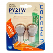 Photon Diadem Ampul Krom Amber Tek Duy Sinyal Ampulü 12V 21W 93 Turuncu Işık PY21W Yakın Tırnak 2li Takım - 1