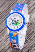 Çocuk Kol Saati Futbol Top Desenli 4-12 Yaş Saat Öğretici Rakamlı Kadran ST-304330 - 1