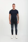 Erkek Skinny Fit  Destroy Lacivert - 5