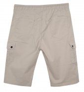 Kargo Cepli Büyük Beden Gabardin Şort Taş - 3