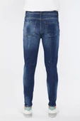 Erkek Skinny Fit  Destroy Koyu Mavi thumbnail 5