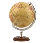 Ayaklı Dünya Küre Ev Ofis Masa Dekoru Döner Dünya Küre Kahve Modern Harita 30x40cm - 1