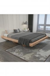 HFT HOME Montessori Yatak Çift Kişilik Doğal Ahşap Karyola 160x200 - 1