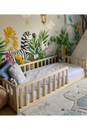 Hft Home Unisex Bebek Ve Çocuk Karyolası Doğal Ahşap N.AYAKSIZ 90x190 - 1