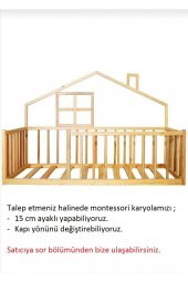 Hft Home Unisex Montessori Bebek Ve Çocuk Karyolası EVLİ 90x190cm - 4