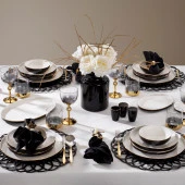 Schafer Adel Black Yemek Takımı 56 Parça-Siyah - 1