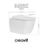 Creavit Eg321 Elegant Kanalsız Asma Klozet, Creavit Yavaş Kapanan Kapak - 3