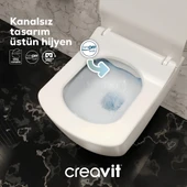 Creavit Eg321 Elegant Kanalsız Asma Klozet, Creavit Yavaş Kapanan Kapak - 5