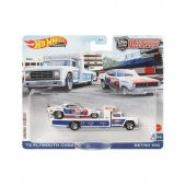 Hot Wheels Premium HCR40 Team Transport 72 Plymouth Cuda FC / Retro Rig (#46) - 1