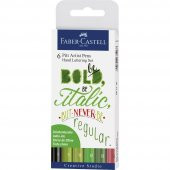 Faber Castell Pitt Kaligrafi Seti Yeşil 6lı 267117 - 1