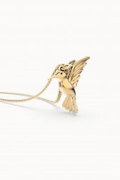 Chocli 18 Ayar Altın Kaplama  Humming Bird Kolye - 4