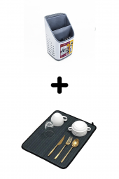 Tezgah Üstü Kaşıklık + Bulaşık Kurutma Matı 2li Mutfak Seti - 4