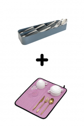 5li Çekmece İçi Kaşıklık + Bulaşık Kurutma Matı 2li Mutfak Seti - 2