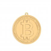Chocli 18 Ayar Altın Kaplama Bitcoin Ayarlanabilir Kolye - 3