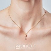 Chocli 18 Ayar Altın Kaplama Love Key Kolye - 7