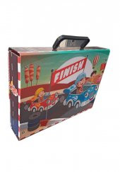 Saplı Klasör Erkek Figürlü 1 Adet Kulplu Klasör 32x24x7 cm Okul Öğrenci Klasörü Saplı Çanta Saplı Dosya - 2