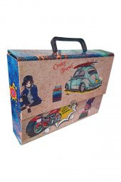 Saplı Klasör Erkek Figürlü 1 Adet Kulplu Klasör 32x24x7 cm Okul Öğrenci Klasörü Saplı Çanta Saplı Dosya - 1