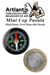 Mini Pusula 1 Adet Küçük Pusula Okul Deney Gezi Cep Pusulası Manyetik Pusula 7x30 mm Plastik Öğrenci - 3