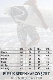 Haki Büyük Beden Kargo Cepli Uzun Model Su İtici Özellikli Düz Renk Erkek Plaj Deniz Şort - 444-Haki - 5