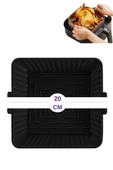 Onikiden Yanmaz Yapışmaz Airfryer Silikon Kare Pişirme Kabı SL101 - Hava Fritözlerle Uyumlu 20x20cm - 10