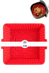 Onikiden Airfryer Silikon Kare Pişirme Kabı ve 6’lı Kek Muffin Kalıbı Set- Hava Fritözleriyle Uyumlu - 6