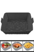 Onikiden Yanmaz Yapışmaz Airfryer Silikon Kare Pişirme Kabı SL101 - Hava Fritözlerle Uyumlu 20x20cm - 1