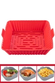 Onikiden Yanmaz Yapışmaz Airfryer Silikon Kare Pişirme Kabı SL101 - Hava Fritözlerle Uyumlu 20x20cm - 5