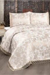 Çeyiz Diyarı Peri Çift Kişilik Yatak Örtüsü Cappucino thumbnail 5