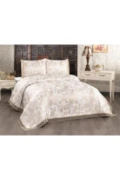 Çeyiz Diyarı Peri Çift Kişilik Yatak Örtüsü Cappucino thumbnail 9