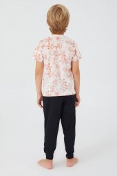 U.S. Polo Assn. 1358 Flowered Erkek Çocuk Kısa Kol Pijama Takım - 4