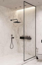 Ar Lucia Duvardan Duş Başlığı Tepe Duşu Mat Siyah 103545060 - 2