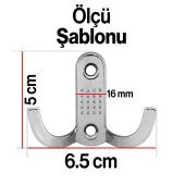 Noktalı Portmanto Vestiyer Duvar Dolap Elbise Askısı Krom Metal Mobilya Kapı Askılığı Aparatı thumbnail 4