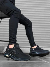 BA0313 Balon Taban Rahat Casual Siyah Siyah Erkek Ayakkabısı thumbnail 3