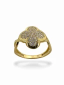 8 Ayar Altın Yonca Model Yüzük thumbnail 1