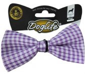 Doglife Köpekler Için Papyon Eflatun Beyaz Kareli 12 cm - 1