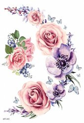 Gül ve Kelebek Geçici Dövme,Geçici Tattoo ,Vücut Dövme,Kol Bilek Dövme,Boyun Dövme,Sırt Dövme thumbnail 2