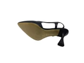 Zerhan 1451 Kadın Siyah Burnu Kapalı Arkası Açık Topuklu Ayakkabı - 5