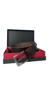 Fossil Kahverengi Hakiki Düz Deri Spor 4 cm Erkek Kemeri-130 thumbnail 1