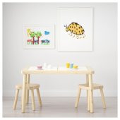 Çocuk Oyun Masası,Dikdörtgen Huş-Beyaz Renk MeridyenDukkan 83x58 cm İç-Dış Mekan Kullanımı Çocuk Masas - 3