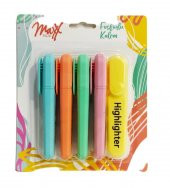 Art Tone MAXX FOSFORLU Highlighter KALEM SETİ PASTEL 5 RENK - 1