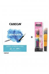 Pebeo Suluboya Fırça Seti:2 - 4'lü ve Canson Graduate Defter a5 250gr - 1
