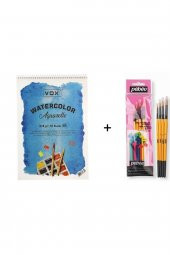 Pebeo Suluboya Fırça Seti:1 - 4'lü ve Vox Defter a5 315gr - 1
