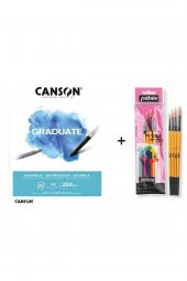 Pebeo Suluboya Fırça Seti:1 - 4'lü ve Canson Graduate Defter a5 250gr - 1