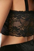 Pierre Cardin 2050 Dantelli Kadife Saten 3'lü Croplu Pijama Takımı - 8