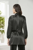 Pierre Cardin 2050 Dantelli Kadife Saten 3'lü Croplu Pijama Takımı - 7