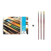 Talens Van Gogh Sulu Boya Defteri A5 300gr. ve Bigpoint 123 Suluboya Fırça Seti No: 2-6-10 - 1